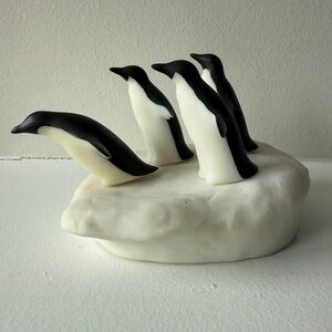 John Perry Quartet of Penguins on Ice Floe" Sculpture